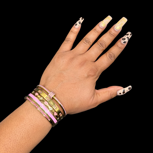 Pink Stacked Bracelets