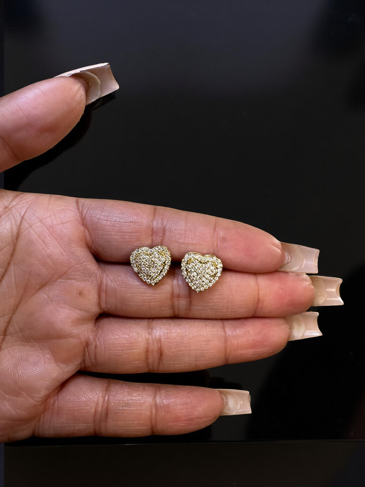 Bling Heart Earrings